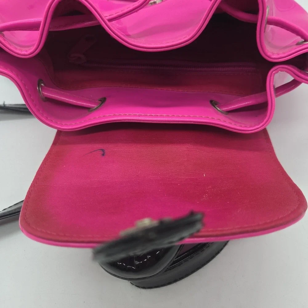 Vintage 1995 Sanrio Spottie Dottie Pink Vinyl Cinch Bag 90s Drawstring Backpack